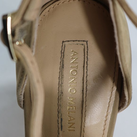 Antonio Melani Tan Suede Tortoise Heels Dress Shoes – Size 8 - Picture 6 of 6